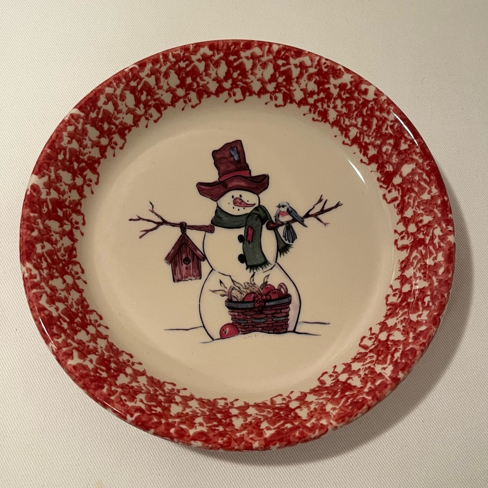 Henn Pottery Cranberry Mr Shivers 9” pie plate, New,Heavy, Great for pies,dips